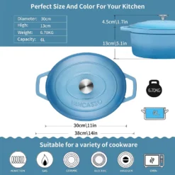 Vancasso Gusseisen Topf, Bräter Mit Deckel, Bratpfanne 6L Ø 30cm Emaillie Schmortopf, 13cm Niedrige Höhe Kasserolle Für Alle Herdarten Und Induktion 11 Vancasso Gusseisen Topf, Bräter Mit Deckel, Bratpfanne 6L Ø 30cm Emaillie Schmortopf, 13cm Niedrige Höhe Kasserolle Für Alle Herdarten Und Induktion -Kaufland Verkäufe d3bbcbef4160375cbd318fb10c5b7ff9