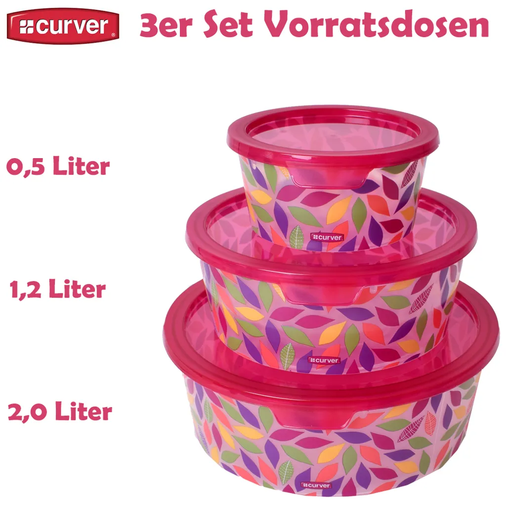 Curver Deko Chef Design 3er Set Vorratsdosen Lebensmittel Vorratsbehälter Frischhaltedose 0,5 Bis 2,0 L Mehrfarbig 5 Curver Deko Chef Design 3er Set Vorratsdosen Lebensmittel Vorratsbehälter Frischhaltedose 0,5 Bis 2,0 L Mehrfarbig – Bild 3