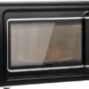 COSTWAY Mikrowelle 20L, 700 W Mikrowellenofen, Mit 8 Automatischen Programme, 5 Leistungsstufen, LED-Anzeige, Verzögerter Start, Retro, Schwarz