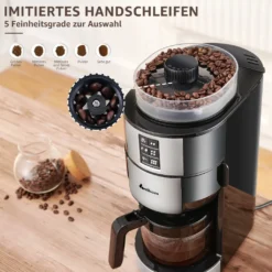 Kompakte Kaffeemaschinen Mit Mahlwerk Filterkaffeemaschine Kaffeemaschine Mit Mühle Für Bohnenkaffee Und Kaffeepulver 2/4/6 Tassen, Schwarz -Kaufland Verkäufe d5554f11f2b048886cb396c50dc81a02