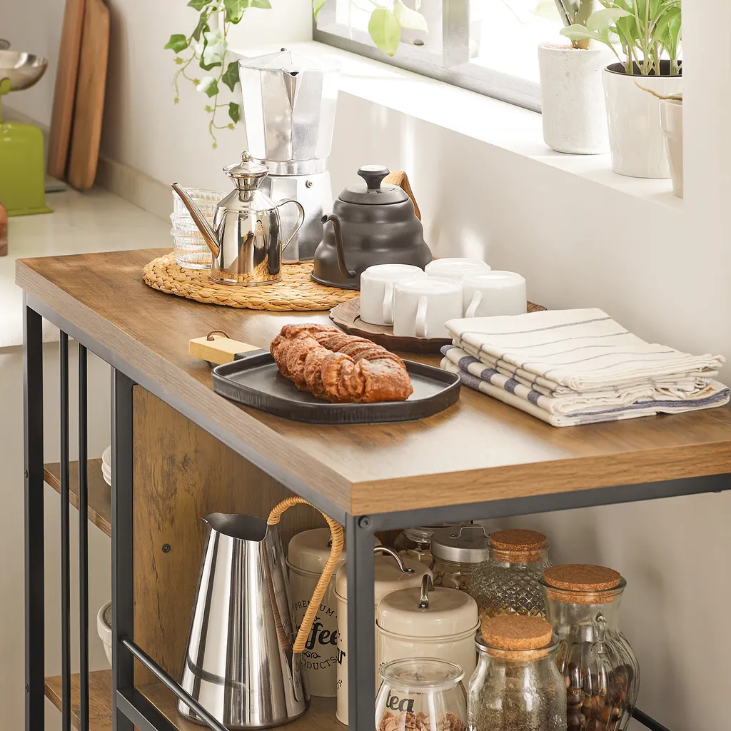 SoBuy SVW18-F Servierwagen Beistellwagen Rollwagen Teewagen Barwagen Küchenwagen Mikrowellenregal Küchenrollwagen BHT Ca.: 110x92x45cm 7 SoBuy SVW18-F Servierwagen Beistellwagen Rollwagen Teewagen Barwagen Küchenwagen Mikrowellenregal Küchenrollwagen BHT Ca.: 110x92x45cm – Bild 5