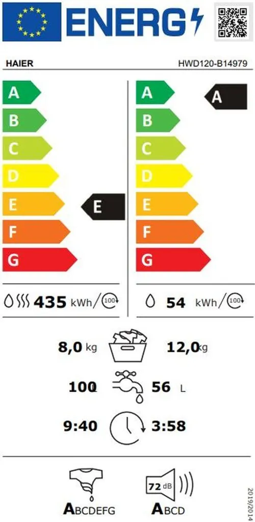 Waschtrockner 12kg Waschen 8kg Trocken XL Trommel HAIER HWD120 B14979 12 Waschtrockner 12kg Waschen 8kg Trocken XL Trommel HAIER HWD120 B14979 – Bild 10