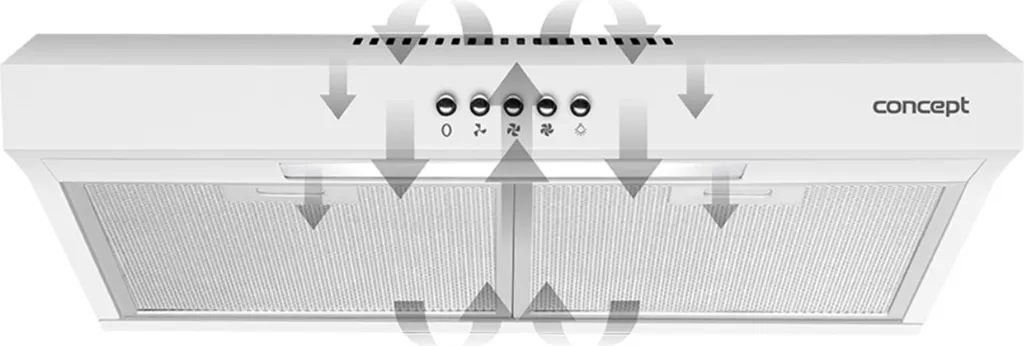 CONCEPT Dunstabzugshaube 50cm Mit LED-Beleuchtung 3 Leistungsstufen 135 M³/h 65W Abluft / Umluft-Funktion 60dB 82mm Slim 6 CONCEPT Dunstabzugshaube 50cm Mit LED-Beleuchtung 3 Leistungsstufen 135 M³/h 65W Abluft / Umluft-Funktion 60dB 82mm Slim – Bild 4