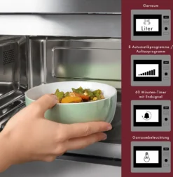 Bomann 3in1 Einbau-Mikrowelle Mit Grill Und Heißluft, 25 L Garraum, 8 Automatikprogramme, Auftaufunktion, Inkl. Grillrost Und Drehteller (Ø 27 Cm), 900 Watt, Edelstahl, MWG 3001 H EB -Kaufland Verkäufe d7730f892e11c6dbcbe20b8f6e348938