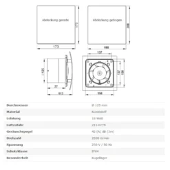 Badlüfter Lüfter Ventilator Deckenlüfter Badventilator Rückstauklappe Ø 125 Mm Zugschaltung Weiß -Kaufland Verkäufe d857e7b52ee67053538be7fbf9be85fa 1