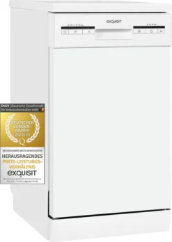 Exquisit Geschirrspüler GSP9109-030E Weiss | Standgerät | 9 Gedecke | Weiß