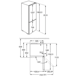 AEG RCB736D5MB Freistehende Kühl-Gefrierkombination / 2010 Mm/Gefrierteil Unten/360 L//CustomFlex - Flexibles Türablagesystem/ NoFrost/Farbe: Black Stainless Steel, Seiten Dunklegrau -Kaufland Verkäufe d86bf019c53684e33afc104383501ea7