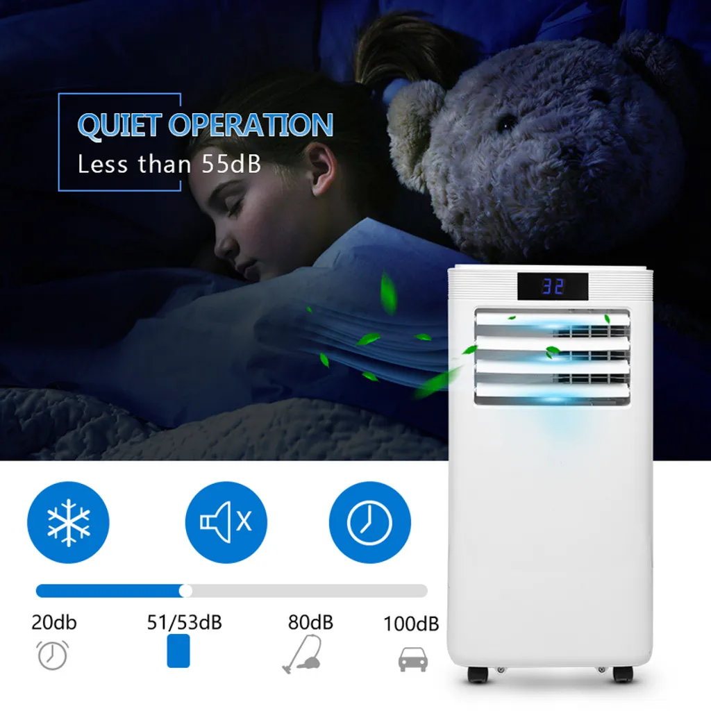 EINFEBEN Mobile Klimagerät Klimaanlage 9000BTU 4 In 1 Mit Abluftschlauch, Luftentfeuchter Ventilationsfunktion 24h-Timer Klimaanlagen 6 EINFEBEN Mobile Klimagerät Klimaanlage 9000BTU 4 In 1 Mit Abluftschlauch, Luftentfeuchter Ventilationsfunktion 24h-Timer Klimaanlagen – Bild 4