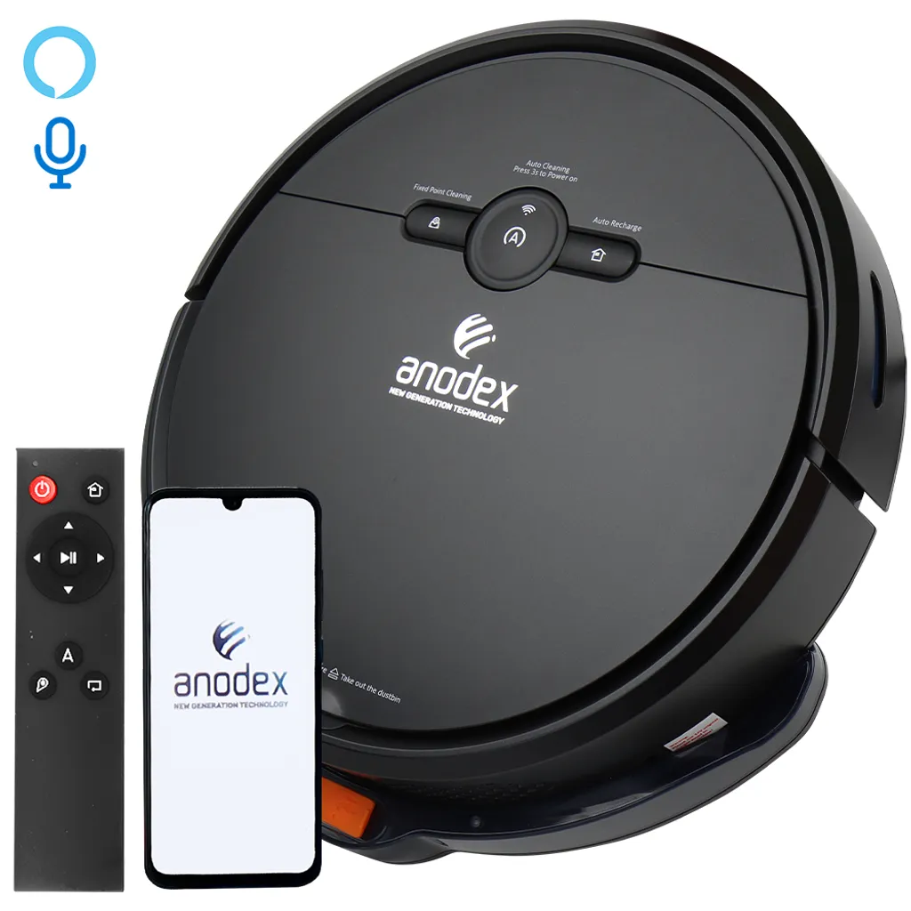 Anodex - Staubsauger Roboter - Mit Wischfunktion - Mit Ladestation - Staubsauger Roboter - 3 In 1 - Mattschwarz 3 Anodex - Staubsauger Roboter - Mit Wischfunktion - Mit Ladestation - Staubsauger Roboter - 3 In 1 - Mattschwarz