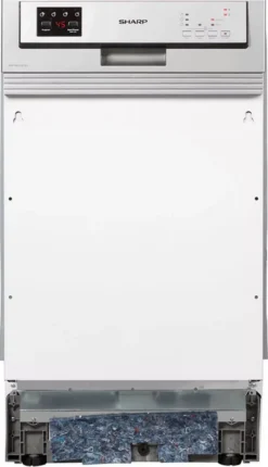 Sharp - QW-HS12S47ES-DE - Teilintegrierte Geschirrspülmaschine - Silber - 45 Cm