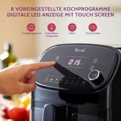 KYVOL Heißluftfritteuse XXL, 5,7L Heißluft-Fritteuse Mit Digitalem LED-Touchscreen, Fritteusen Airfryer Mit Sichtfenster 8 Kochprogrammen, Rezepte Auf Deutsch, Antihaft-Frittierkörben, Ohne Fett, 1350W -Kaufland Verkäufe da056e283b0f91d46cf6373209ce3959