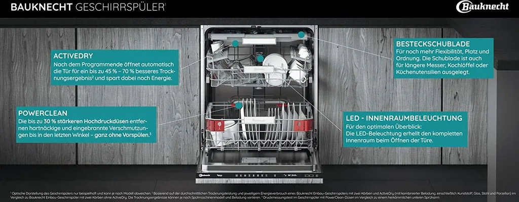Bauknecht BUO 3O41 PLT X Unterbau-Geschirrspüler 60 Cm /14 Maßgedecke /10 Standardprogramme Und 1 Sensorprogramm/PowerClean/ActiveDry/Besteckschublade/Vollwasserschutz 5 Bauknecht BUO 3O41 PLT X Unterbau-Geschirrspüler 60 Cm /14 Maßgedecke /10 Standardprogramme Und 1 Sensorprogramm/PowerClean/ActiveDry/Besteckschublade/Vollwasserschutz – Bild 3