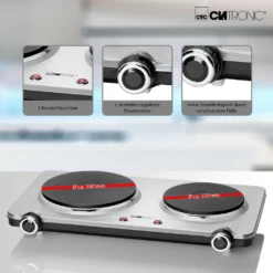 CLATRONIC Doppelkochplatte DKP 3668 Edelstahl Herdplatte Kochplatte 1000/1500W -Kaufland Verkäufe da5d085088ea1a01876c00cdfad4d9bc