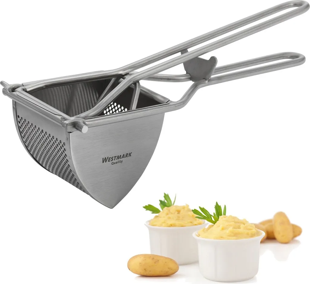 Westmark Kartoffelpresse, Mit Rund-Lochung, Rostfreier Edelstahl, Länge: 30 Cm, Triangel, Silber, 61262260 3 Westmark Kartoffelpresse, Mit Rund-Lochung, Rostfreier Edelstahl, Länge: 30 Cm, Triangel, Silber, 61262260
