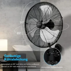 COSTWAY Φ56cm Wand-Ventilator Industriell, Oszillierend Ventilator 3 Stufen Für Lager, Treibhaus, Werkstatt, Terrasse Und Keller -Kaufland Verkäufe dae95bda7a0cf12475c9abe9ef2d47dc