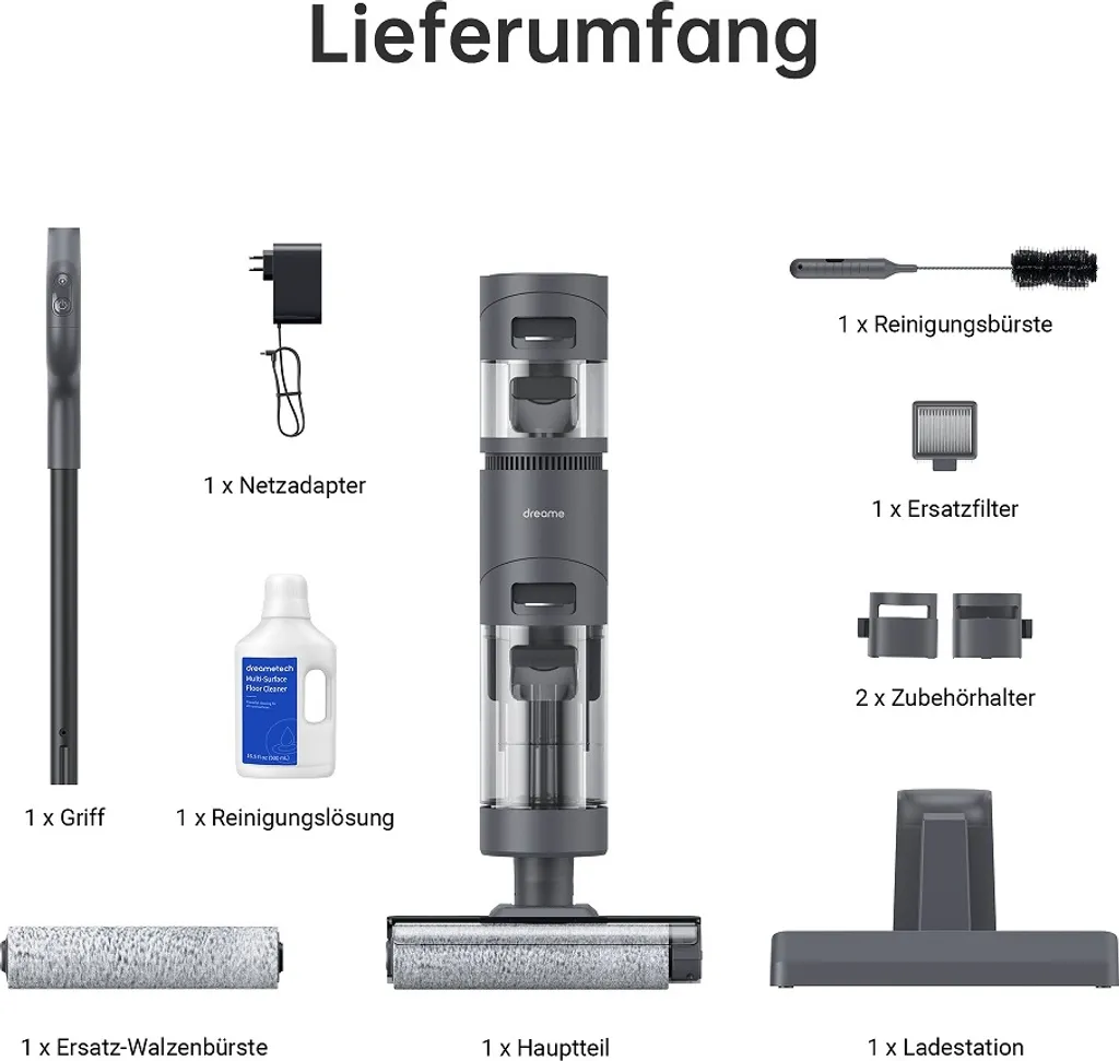 Dreame H12 Nass Trockensauger Kabellos Handstaubsauger Waschsauger Mit Kantenreinigungsbürste, Selbstreinigungsfunktion, Schmutzerkennung, LED-Display, 900mL Wassertank Für Hartböden, Tierhaare 12 Dreame H12 Nass Trockensauger Kabellos Handstaubsauger Waschsauger Mit Kantenreinigungsbürste, Selbstreinigungsfunktion, Schmutzerkennung, LED-Display, 900mL Wassertank Für Hartböden, Tierhaare – Bild 10