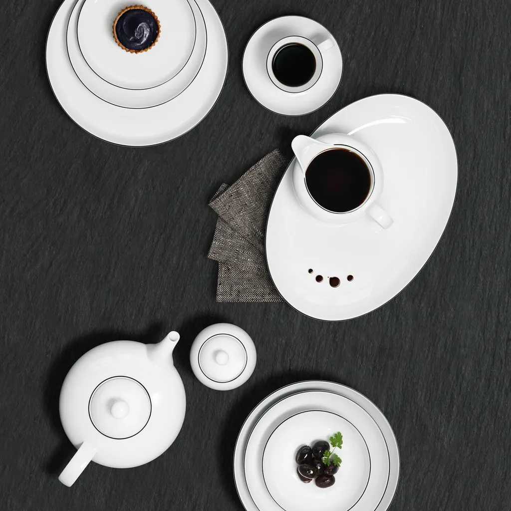 Seltmann Weiden Tafelservice Lido Schwarz Mit Farbrand Zeitlos 18 Seltmann Weiden Tafelservice Lido Schwarz Mit Farbrand Zeitlos – Bild 16