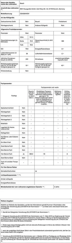 Bosch Serie 6 GSN58AWDV Gefrierschränke - Weiß -Kaufland Verkäufe dbf70098e75d6b830af2889545f02484