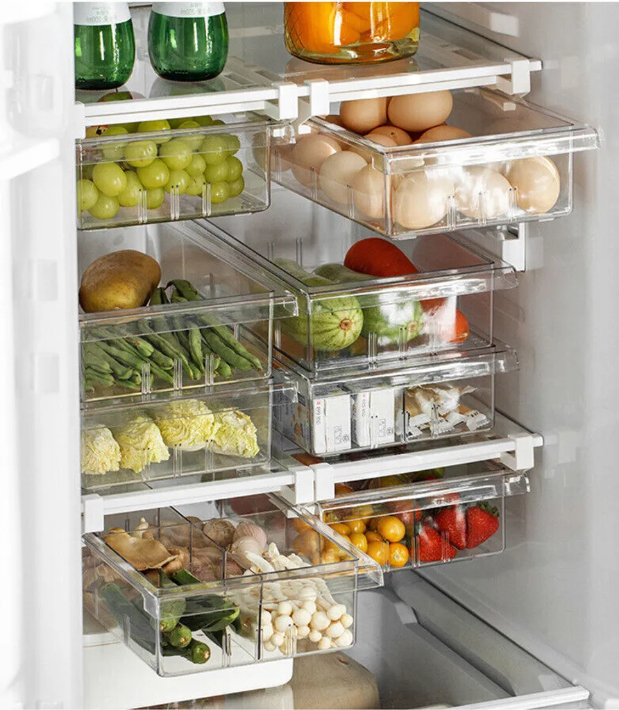 8-Gitter Lebensmittel Frisch Aufbewahren Kühlschrank Aufbewahrungsbox Lebensmittelbehälter Mehrzweck-Platzsparer Transparent Kühlschrank Organizer Schublade 8 8-Gitter Lebensmittel Frisch Aufbewahren Kühlschrank Aufbewahrungsbox Lebensmittelbehälter Mehrzweck-Platzsparer Transparent Kühlschrank Organizer Schublade – Bild 6
