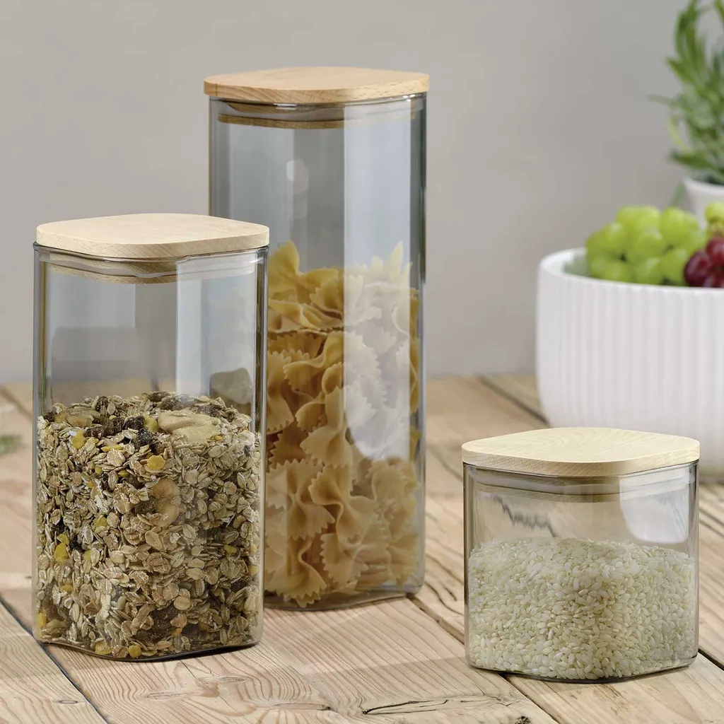 Kela Vorratsglas 2.1 Liter Glas Vorratsdose Nea Mit Buchenholzdeckel 4 Kela Vorratsglas 2.1 Liter Glas Vorratsdose Nea Mit Buchenholzdeckel – Bild 2