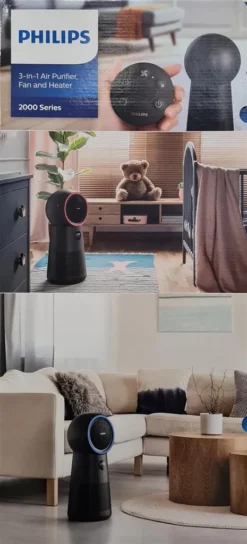 Philips Luftreiniger 3 In 1 AMF220/15 Lüfter 7,5-15-25; Heizung 1250-1500-2200 W, Geeignet Für Räume Bis 42 M², Schwarz -Kaufland Verkäufe de29782fa60b1d799b65d275a6bb99cb