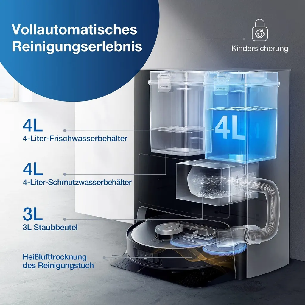 Ecovacs Deebot X1 Omni Saugroboter Wischfunktion Kamera 4 Reinigungsstufen 0,4 L 13 Ecovacs Deebot X1 Omni Saugroboter Wischfunktion Kamera 4 Reinigungsstufen 0,4 L – Bild 11