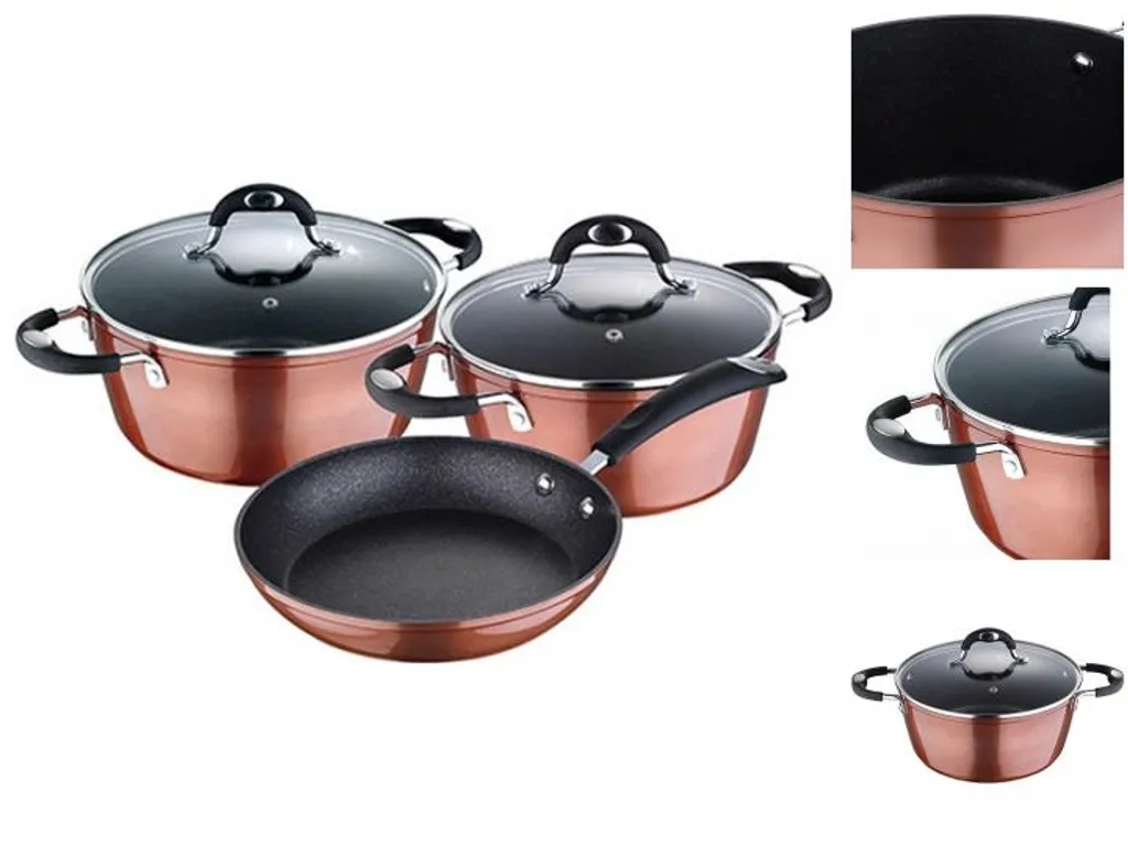 Topfset Bergner Pandora Kupfer Geschmiedetes Aluminium 5 Teilig 10 Topfset Bergner Pandora Kupfer Geschmiedetes Aluminium 5 Teilig – Bild 8