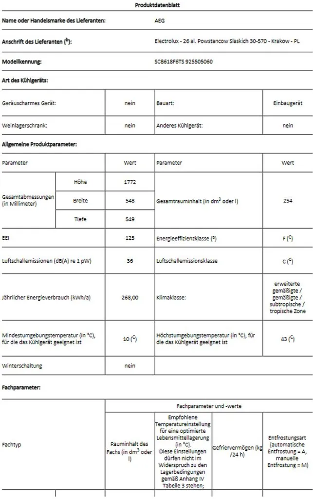 AEG - SCB618F6TS - Einbau-Kühl-Gefrierkombination - NoFrost - Schlepp-Technik 13 AEG - SCB618F6TS - Einbau-Kühl-Gefrierkombination - NoFrost - Schlepp-Technik – Bild 11
