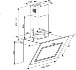 PKM Dunstabzugshaube Mit Randabsaugung Kopffreihaube S7-60ABTH Glas Schwarz 60cm -Kaufland Verkäufe df5491b1b2d98344f3703d93a2e3600f
