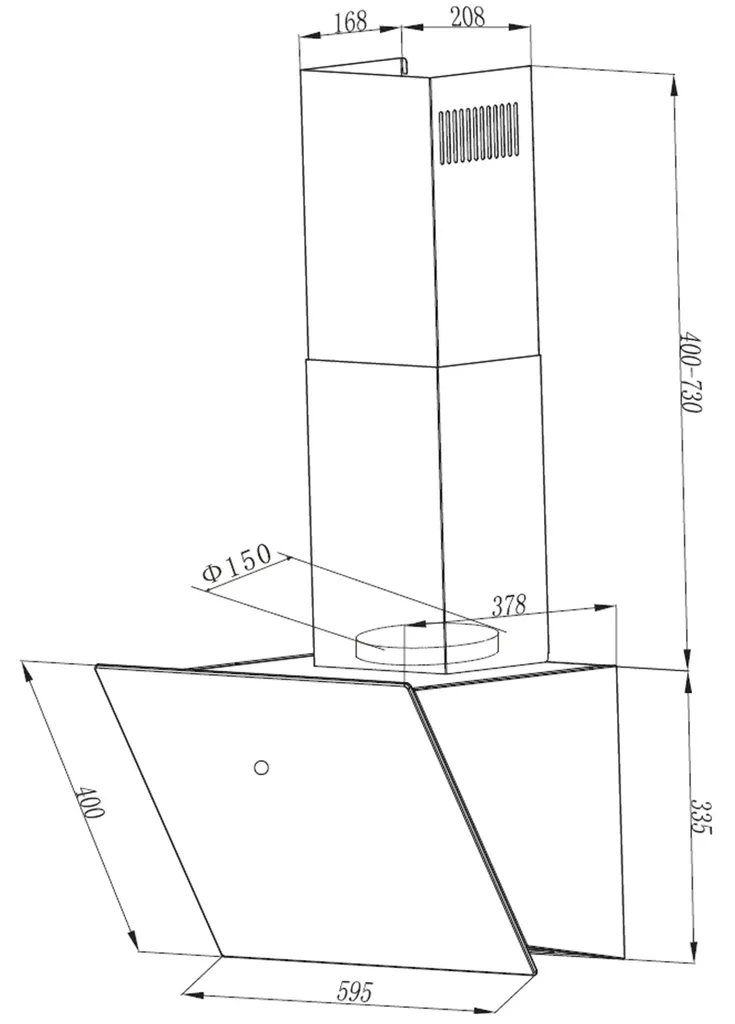 Respekta Dunstabzugshaube 60cm Kopffreihaube Schräghaube Schwarz A++ Umluft LED 4 Respekta Dunstabzugshaube 60cm Kopffreihaube Schräghaube Schwarz A++ Umluft LED – Bild 2