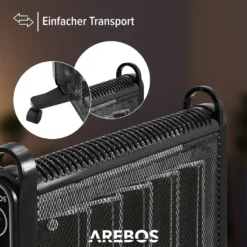 AREBOS Mica Konvektor 2000 W | Wärmewellenheizer | Elektroheizung | Konvektor-Heizung | Mobile Elektroheizung Energiesparend | Leise Heizung | Mobiler Elektro Heizlüfter Mit 2 Heizstufen | Schwarz -Kaufland Verkäufe e0caa17cc2827157d6174045e18b766a