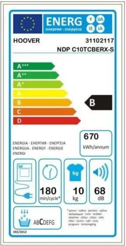 HOOVER H-DRY 500 NDPC10TCBERXS Kondensatortrockner - 10 Kg - ++ - Anthrazit 9 HOOVER H-DRY 500 NDPC10TCBERXS Kondensatortrockner - 10 Kg - ++ - Anthrazit -Kaufland Verkäufe e2350221c9c98032e4407beb54aa8d40