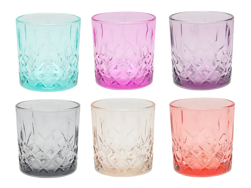 Trinkglas Bunt 345ml - Im 6er Set - Spülmaschinenfeste Gläser 3 Trinkglas Bunt 345ml - Im 6er Set - Spülmaschinenfeste Gläser