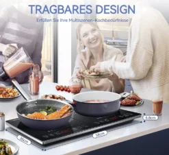 AMZCHEF Induktionskochfeld 2 Platten - 3500W - Induktionskochplatte Mit Sensor-Touch-Steuerung,Timer,3-Stunden-Timer,10 Temperaturstufen -Kaufland Verkäufe e275a5a487445d1cd405c80f46837c15