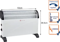 Konvektor Heizung, Elektroheizer Für 25m² Räume - 2000 Watt