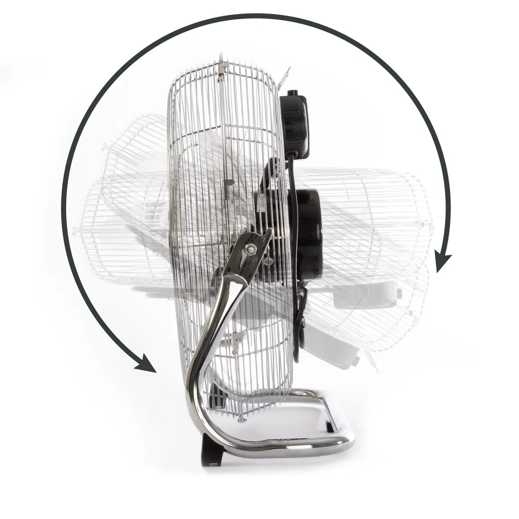 ProfiCare Ventilator PC-VL 3067 Windmaschine Im Retro-Design, Mit 3 Geschwindigkeiten, Stufenlos Neigbarer Ventilator-Kopf, Ø Ca. 50cm, Metall-chrom 5 ProfiCare Ventilator PC-VL 3067 Windmaschine Im Retro-Design, Mit 3 Geschwindigkeiten, Stufenlos Neigbarer Ventilator-Kopf, Ø Ca. 50cm, Metall-chrom – Bild 3