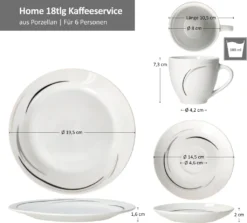 Van Well 18tlg. Kaffee-Service Home Für 6 Personen I 6x Tasse 180ml, 6x Untertasse + 6x Kuchenteller I Porzellan-Geschirr Mit Streifen In Grau, Schwarz & Creme I Kaffeepott, Dessert-Teller 15 Van Well 18tlg. Kaffee-Service Home Für 6 Personen I 6x Tasse 180ml, 6x Untertasse + 6x Kuchenteller I Porzellan-Geschirr Mit Streifen In Grau, Schwarz & Creme I Kaffeepott, Dessert-Teller -Kaufland Verkäufe e38ef52b4edf287ef9ae5f2519a13802