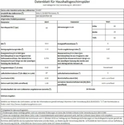 Sharp QW-HS12F47EW-DE Stand-Geschirrspüler Weiß 45 Cm -Kaufland Verkäufe e3a18d8291db07935d3648de480d836b
