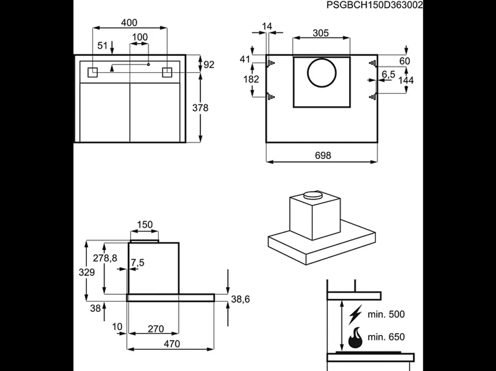 Electrolux Unterbauhaube Flachschirmhaube 70cm Max.400m³/h Hob²Hood Funktion SilenceTech EFT6576OX 12 Electrolux Unterbauhaube Flachschirmhaube 70cm Max.400m³/h Hob²Hood Funktion SilenceTech EFT6576OX – Bild 10