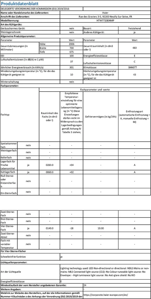 Haier HTW7720ENMP 3 Door Kühl Gefrier Kombination Mit Edelstahlfront WIFI CONNECTED 9 Haier HTW7720ENMP 3 Door Kühl Gefrier Kombination Mit Edelstahlfront WIFI CONNECTED – Bild 7