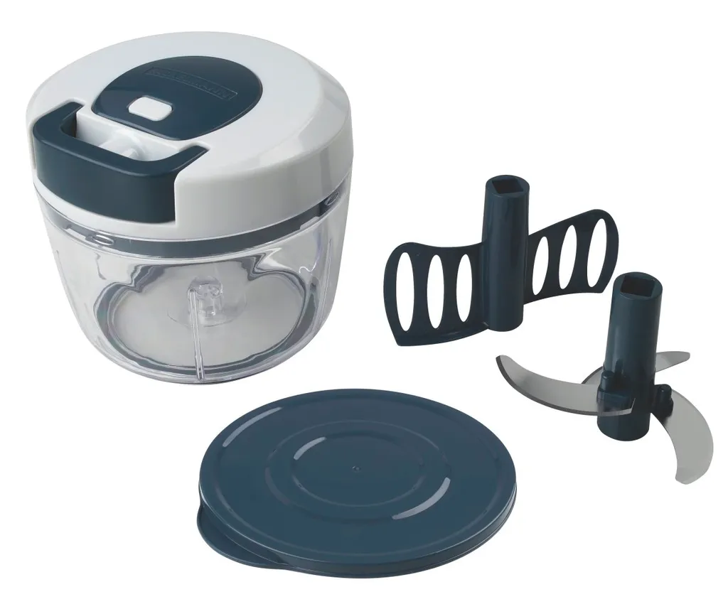 Fackelmann Multi-Hacker Easyprepare, Hochweritger Mulit-Zerkleinerer Mit Seilzug, Transparenter Auffangbehälter Mit Frischhaltedeckel, Sicher Halt Durch Anti-Rutsch-Boden (Farbe: Weiß / Blau-Grau) 3 Fackelmann Multi-Hacker Easyprepare, Hochweritger Mulit-Zerkleinerer Mit Seilzug, Transparenter Auffangbehälter Mit Frischhaltedeckel, Sicher Halt Durch Anti-Rutsch-Boden (Farbe: Weiß / Blau-Grau)