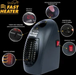 Starlyf® Fast Heater - 400W Tragbare Und Leistungsstarke Steckdosen-Mini-Heizung Schwarz - Original Aus Der TV-Werbung -Kaufland Verkäufe e69020008e1af684a5dcbab1c175528d
