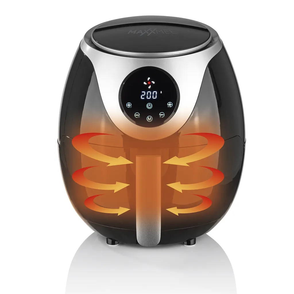 MAXXMEE Heißluft-Fritteuse Digital - 3 Liter Fassungsvermögen - Schwarz/silber 3 MAXXMEE Heißluft-Fritteuse Digital - 3 Liter Fassungsvermögen - Schwarz/silber