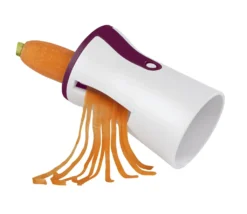 GourmetmaxxJulienne Und Spiralschneider Mit Reinigungsbürste, Brombeere/weiß