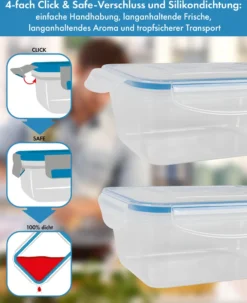 Classbach® 5er-Set Kunststoff-Frischhaltedosen Mit Deckel 100% Dicht, Lunchbox Brotdose Meal Prep Boxen Mit Deckel, Vorratsdosen Geeignet F. Spülmaschine, Mikrowelle Und Gefrierfach C-FHD 4007 K -Kaufland Verkäufe e8bcd60afcd03877946769e7b7b268d5