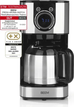 BEEM FRESH-AROMA-SWITCH Filterkaffeemaschine - Thermo Edelstahl 1 L Thermoskanne Bedienrad 24h-Timer 800 W Für 4-8 Tassen Kaffeemaschine Timer -Kaufland Verkäufe e8f5ed38f21a1145dd5ffb5db57759d6