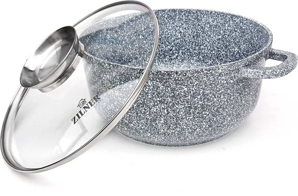 Graue Töpfe Und Kasserolle Mit Marmorbeschichtung 22 Graue Töpfe Und Kasserolle Mit Marmorbeschichtung – Bild 20