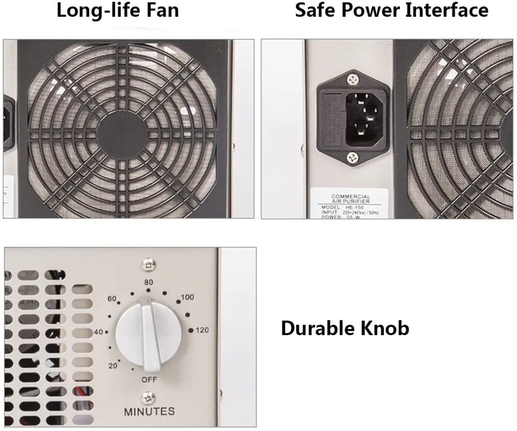 Ozongenerator Geruchskiller 3500mg/h Ozon Generator Luftreiniger Ozongerät Kommerzieller Für Zimmer, Rauch, Autos, Eigenartiger Geruch ,Schwarz 6 Ozongenerator Geruchskiller 3500mg/h Ozon Generator Luftreiniger Ozongerät Kommerzieller Für Zimmer, Rauch, Autos, Eigenartiger Geruch ,Schwarz – Bild 4
