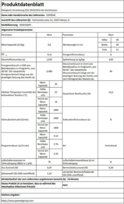 Gorenje WNEI 94 APS Waschmaschine Mit Dampffunktion - 9 Kg Fassungsvermögen - 1400 U/min - 16 Programme - Inverter Motor - Edelstahltrommel - AquaStop - Kindersicherung - Steril Tub - Weiß -Kaufland Verkäufe eab3229d11941e933f8d4041c2c0aa55