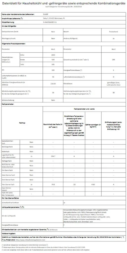 Sharp - SJ-BA05IMXRE-EU - Kühl-Gefrierkombination - Rot - NoFrost 6 Sharp - SJ-BA05IMXRE-EU - Kühl-Gefrierkombination - Rot - NoFrost – Bild 4